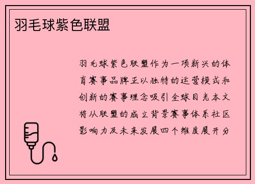 羽毛球紫色联盟